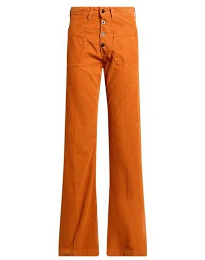 Department Five Department 5 Woman Pants Rust Size 26 Cotton, Elastane In Orange