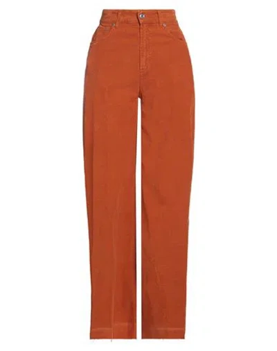 Department Five Department 5 Woman Pants Rust Size 28 Cotton, Elastane In Red