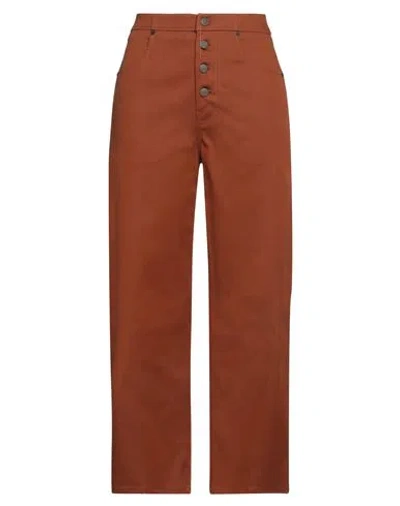 Department Five Department 5 Woman Pants Rust Size 31 Cotton, Elastane In Brown
