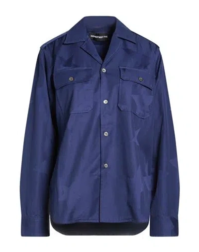 Department Five Department 5 Woman Shirt Navy Size S Cotton In Blue