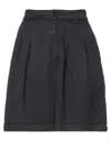 Department Five Department 5 Woman Shorts & Bermuda Shorts Charcoal Size 25 Tencel, Linen In Grey
