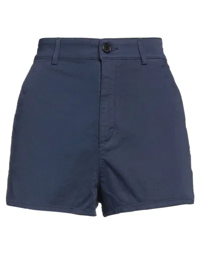 Department Five Department 5 Woman Shorts & Bermuda Shorts Navy Size 27 Cotton, Elastane In Navy Blue