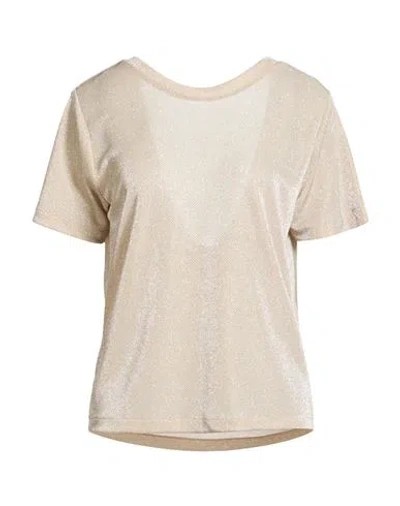 Department Five Department 5 Woman T-shirt Beige Size S Polyamide, Metal Fiber In Multi