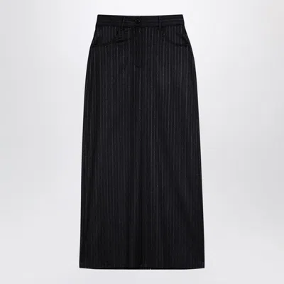 Department Five Department 5 Women's Grey Pinstripe Wool-blend Skirt In Gray