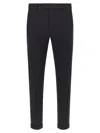 Department Five Pressed-pleat Turn-up Trousers In Black