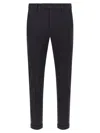 Department Five Pressed-pleat Turn-up Trousers In Black