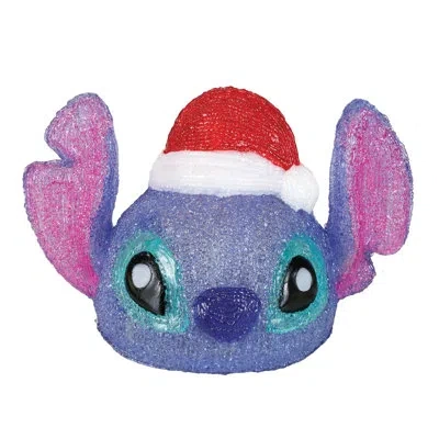 Department Five Disney Lilo And Stitch Head Wearing Santa Hat Light Up Figurine 7.09 Inch