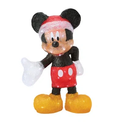 Department Five Disney Santa Mickey Mouse Standing Light Up Statue Figurine 20.47 Inch In Yellow;black;white;red