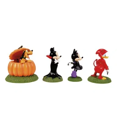 Department Five Disney Village Accessories Ready For Tricks And Treats 4-piece Figurine Set In Orange;black;red
