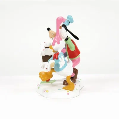 Department Five Disney Village Goofy And Donald Make A Mess Christmas Village Accent Figurine 3.3in H In Pink;blue;black;white;green