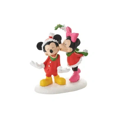 Department Five Disney Village Mickey's Christmas Kiss Figurine 2.75in H In Multi