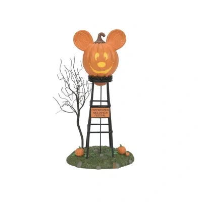 Department Five Disney Village Pumpkintown Water Tower Figurine 13.8in H In Orange;black;green