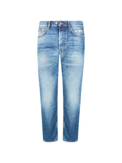 Department Five Distressed Patch Jeans In Blue