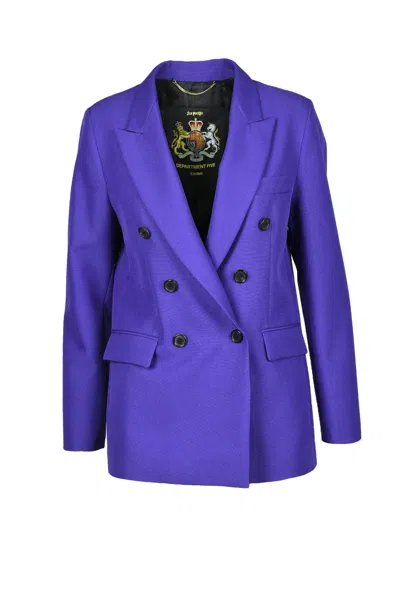 Department Five Double-breasted Jacket - Purple In Blue