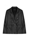 Department Five Black Solid Notched Lapel Jacket In Black