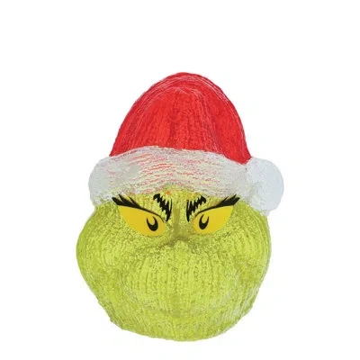 Department Five Dr. Seuss Grinch Head Grinning Light Up Figurine 7.68 Inch In White;green;red