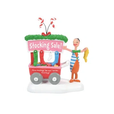 Department Five Dr. Seuss Grinch Villages A Who's Who Christmas Stocking Figurine 3.3in H In Pink;blue;red
