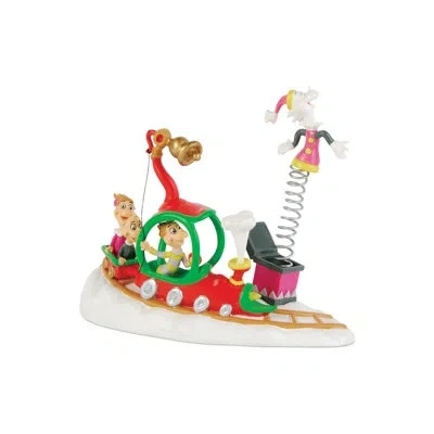 Department Five Dr. Seuss The Grinch Grinch Village Who's With Their Toys Figurine 3.9in H In Pink;green;red