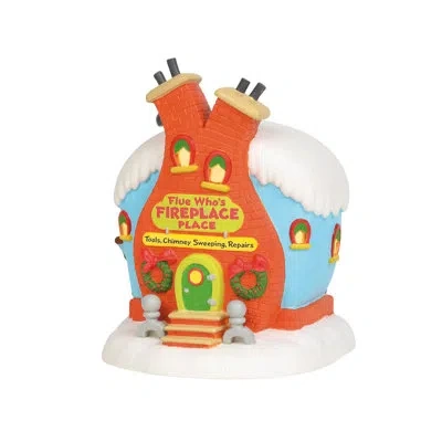 Department Five Dr. Seuss The Grinch Village Flue Who's Fireplace Place Lit Village Building 8.5in H In Orange;blue;white