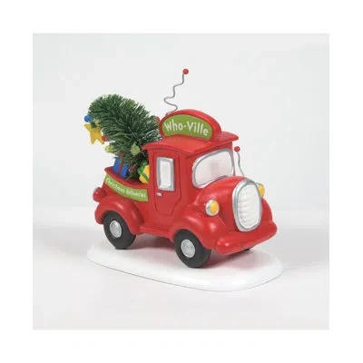 Department Five Dr. Seuss The Grinch Village Who-ville Christmas Deliveries Figurine 4in H In Yellow;green;red