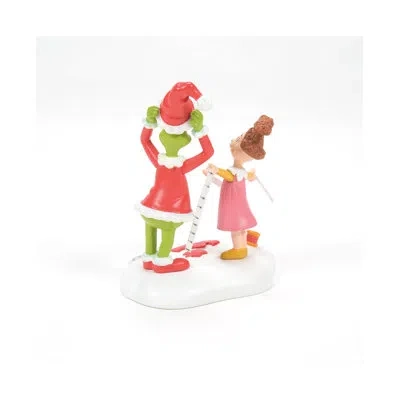 Department Five Dr. Seuss The Grinch Villages Being Fitted For A Santy Suit Christmas Figurine 3.6in H In Pink;white;green;red