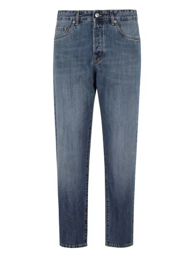 Department Five Faded-effect Five-pocket Design Jeans In Blue