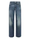 Department Five Faded-effect Trousers In Blue