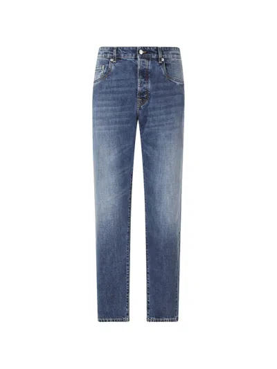 Department Five Faded-effect Straight-leg Jeans In Blue