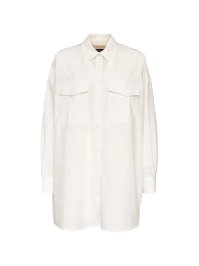 Department Five Fire Over Long-sleeve Cotton Shirt In White