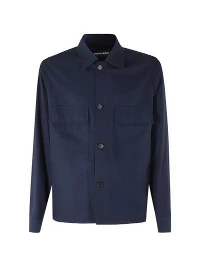 Department Five Flap-pocket Long-sleeve Shirt In Blue
