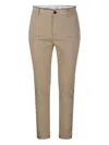 Department Five Flat-front Welt-pockets Trousers In Brown