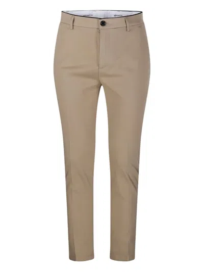 Department Five Flat-front Welt-pockets Trousers In Brown