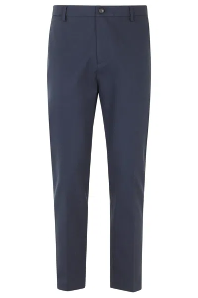 Department Five Flat-stomach Straight-leg Pants In Technical Drill Fabric In Brown