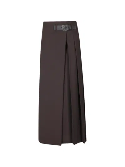 Department Five Gilles Kilt-style Maxi Skirt In Brown