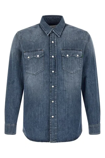 Department Five Gospel Denim Shirt Long Sleeves Western In Blue