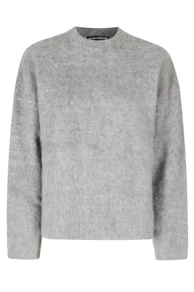 Department Five Grey Melange Brushed Mohair Oversized Sweater In Gray