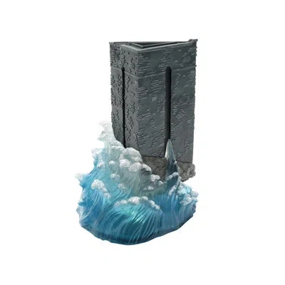 Department Five Harry Potter Village Azkaban Prison Lit Village Building And Dementor Figurine Set, 2 Pieces In Blue;gray