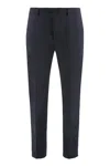 Department Five Black Flat Front Pants In Blue