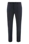 Department Five Black Flat Front Pants In Blue