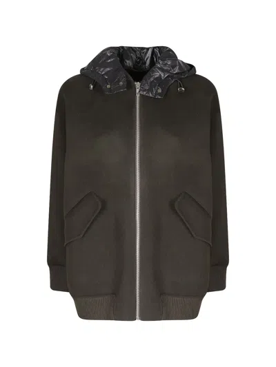 Department Five Isla Hooded Bomber Jacket In Black