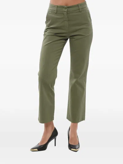 Department Five Jet Stretch-cotton Trousers In Green