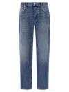 Department Five Straight Leg Stonewashed Denim Jeans With Classic Fit In Blue