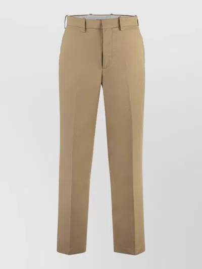 Department Five Kurt Cotton Tailored Trousers Belt Loops In Green