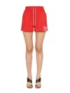 Department Five Logo Print Shorts In Red