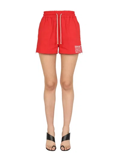 Department Five Logo Print Shorts In Red