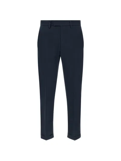 Department Five Logo-patch Pleated Trousers In Blue
