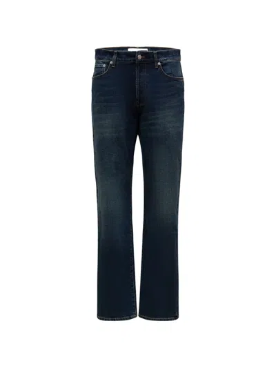 Department Five Logo-patch Straight-leg Jeans In Blue