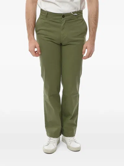 Department Five Logo-patch Trousers In Green
