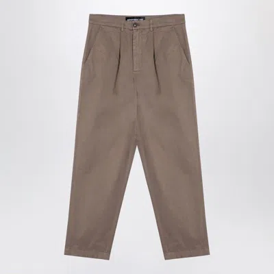 Department Five Dove-colored Cotton Trousers For Men In Black