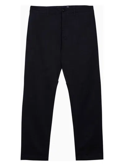Department Five Men's Regular Navy Cotton Trousers In Blue
